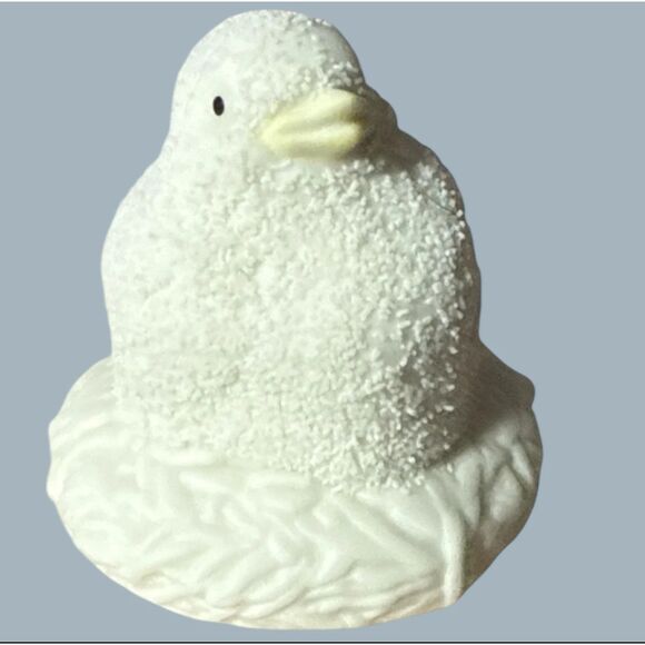 Dept 56 Snowbird Figurine Easter 1994 Taiwan ROC White Textured Bird Vintage - Picture 1 of 5